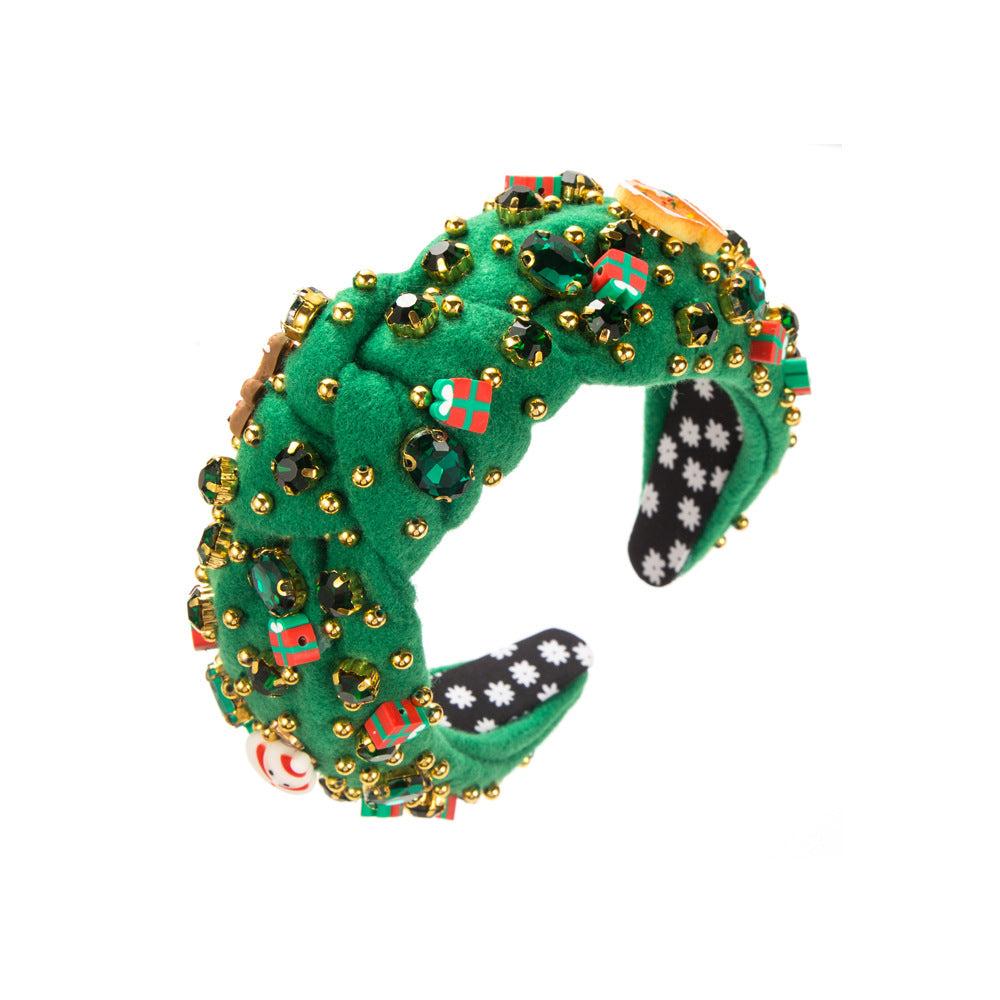 Wholesale Christmas Velvet with Diamonds Headband